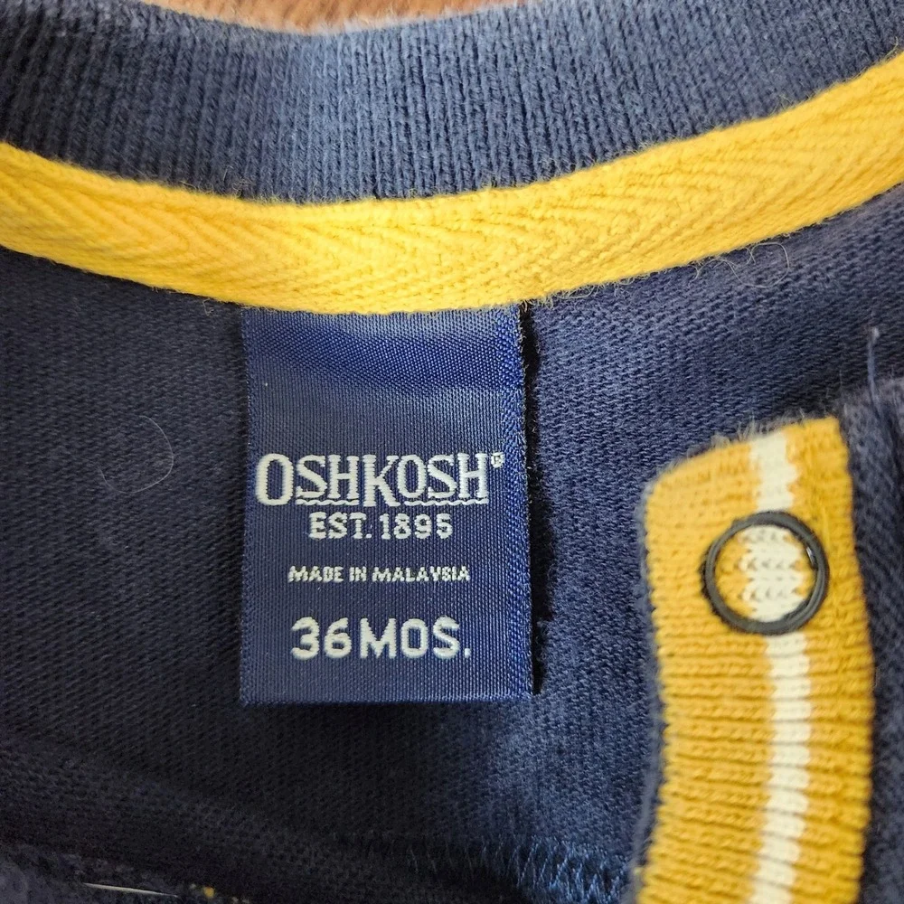 Vintage 90s Oshkosh Football one piece button snap suit‎ 36 months 3T Navy Blue